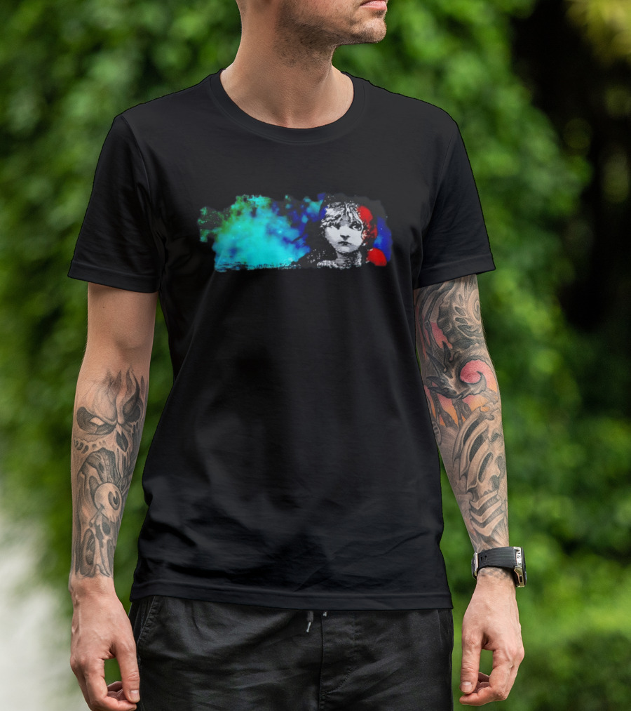 Rare Les Miserables Broadway Cosette Blue Red Watercolor T-Shirt