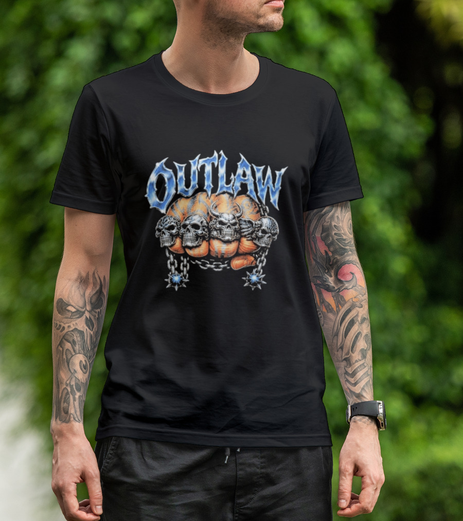 Sadstonie Outlaw Skull Chrome Chain Wrath T-Shirt