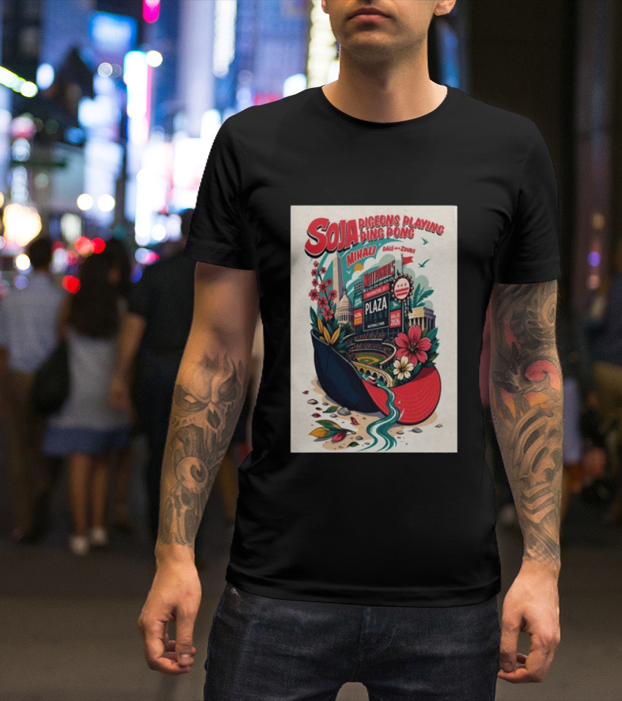 SOJA Pigeons Playing Ping Pong Nationals Park Plaza Stage Washington DC August 1 2026 T-Shirt