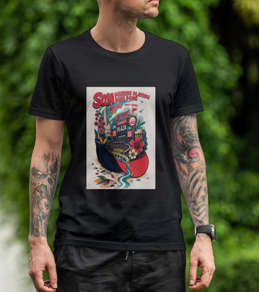 SOJA Pigeons Playing Ping Pong Nationals Park Plaza Stage Washington DC August 1 2026 T-Shirt