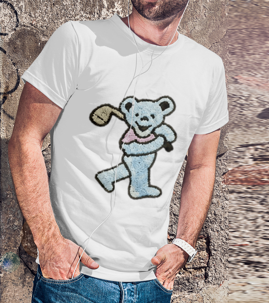 2026 Grateful Dead Bear Golf Embroidered Patch T-Shirt