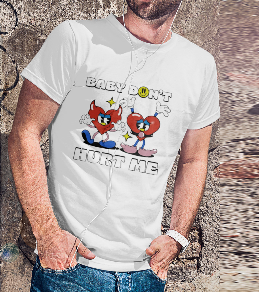 Baby Don't Hurt Me Heart Characters With Smile Emoji T-Shirt