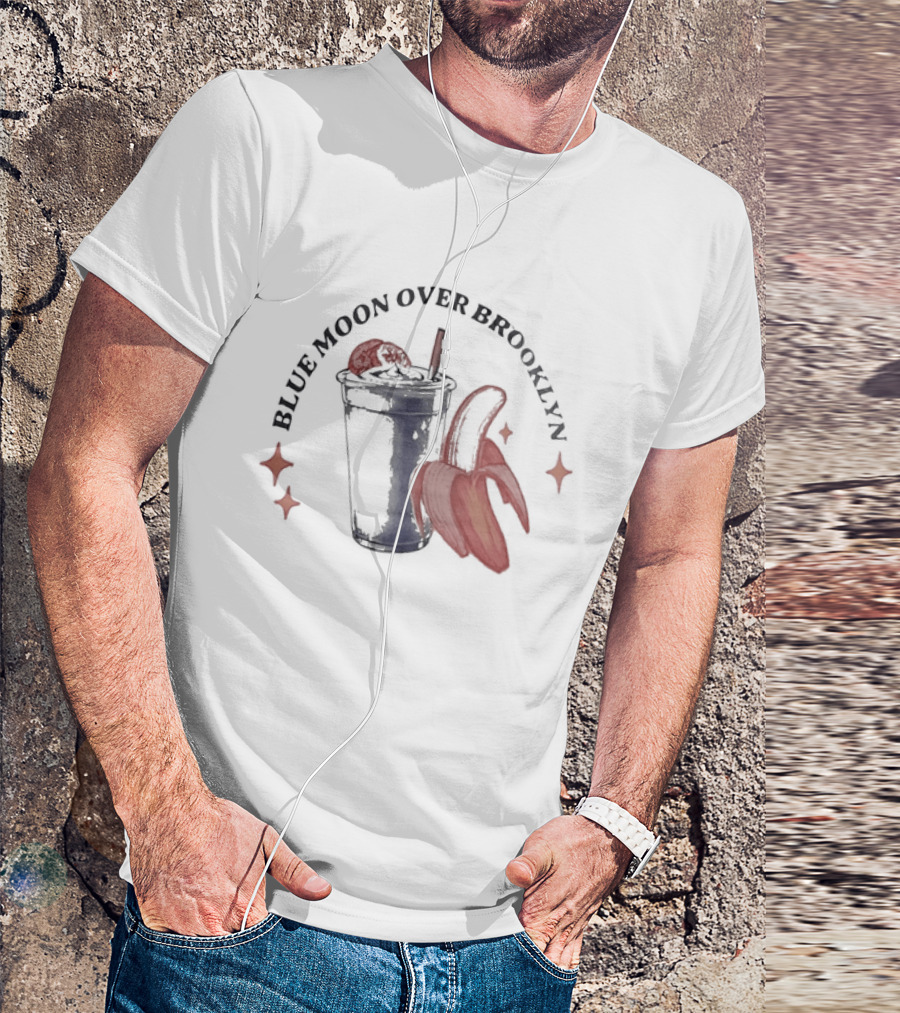 Blue Moon Over Brooklyn Banana Drink Astronaut T-Shirt