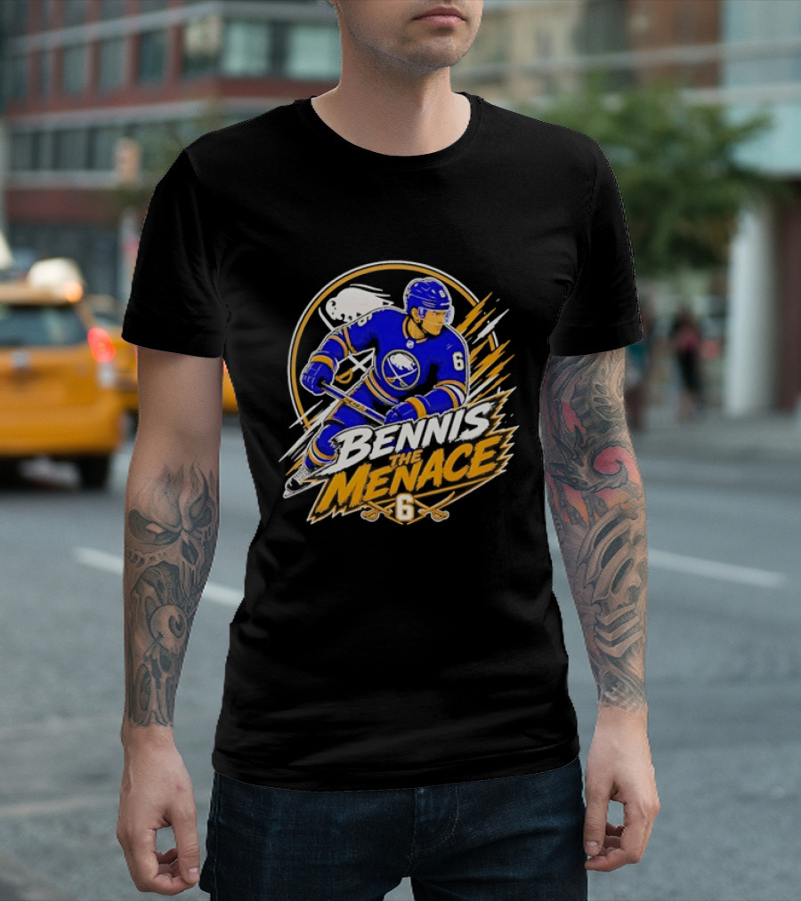 Zach Benson Buffalo Sabres Bennis Menace 6 Hockey Player T-Shirt