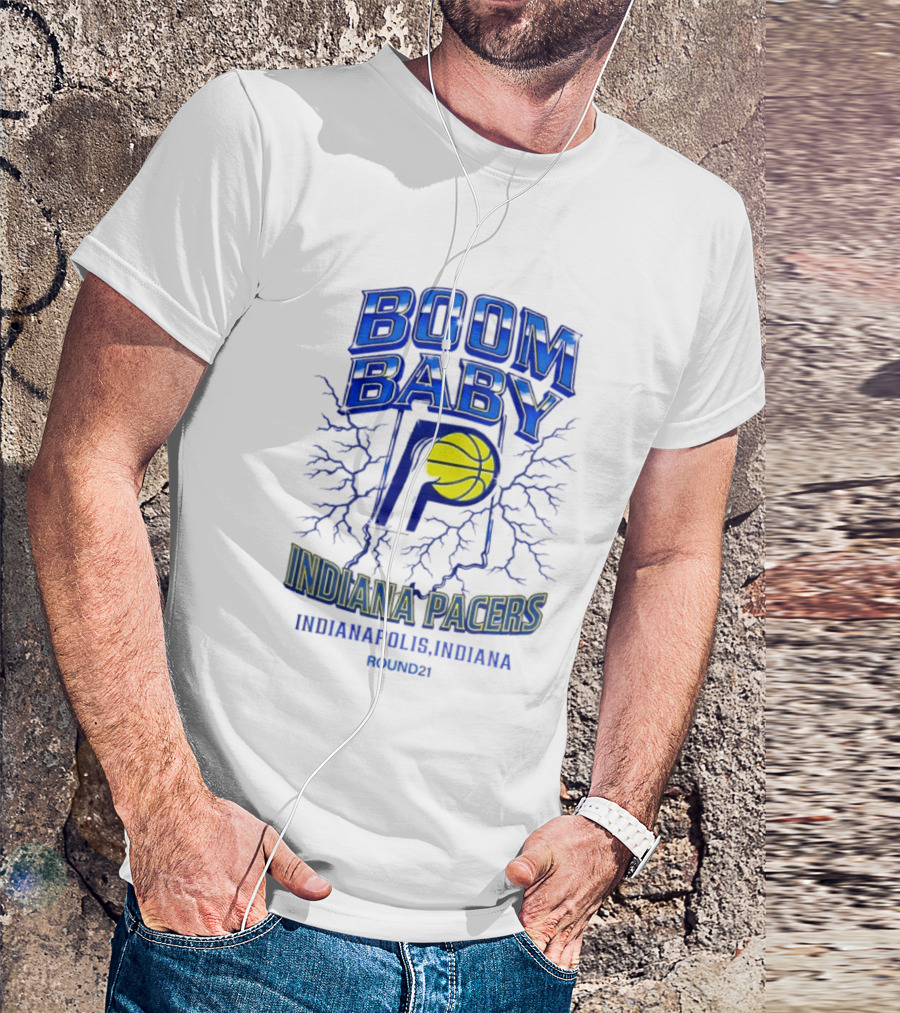 Indiana Pacers Boom Baby Indianapolis Indiana Round21 T-Shirt