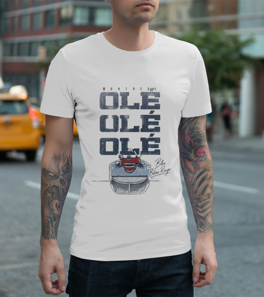 Montreal Canadiens Ole Ole Ole Bleu Blanc Rouge Hockey T-Shirt