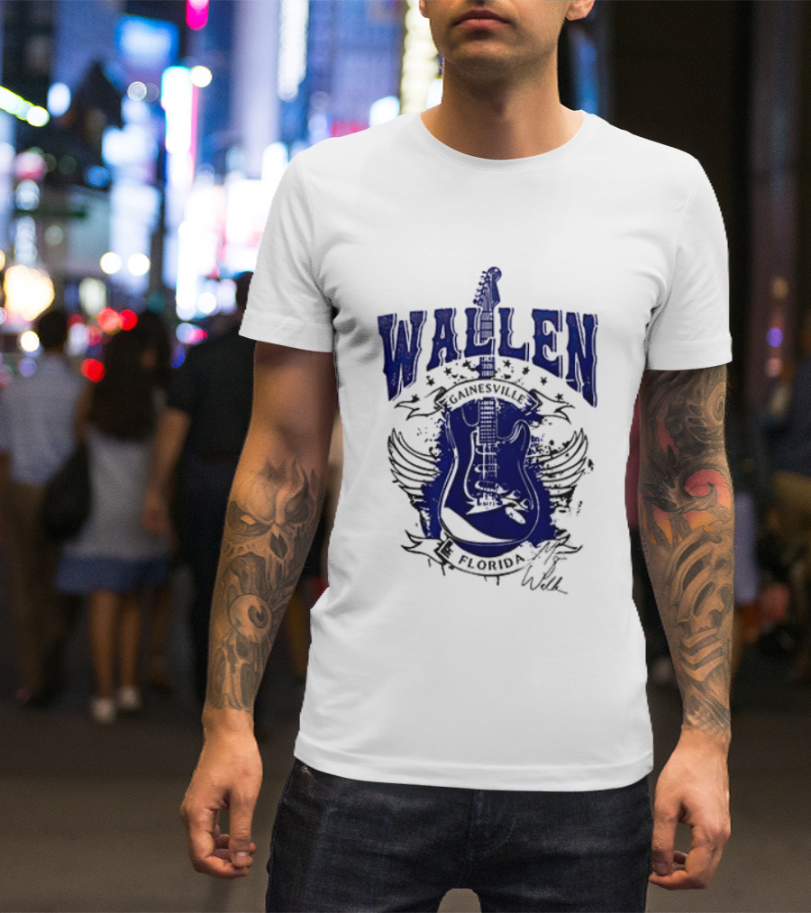 Morgan Wallen Gainesville Florida Guitar Wings T-Shirt