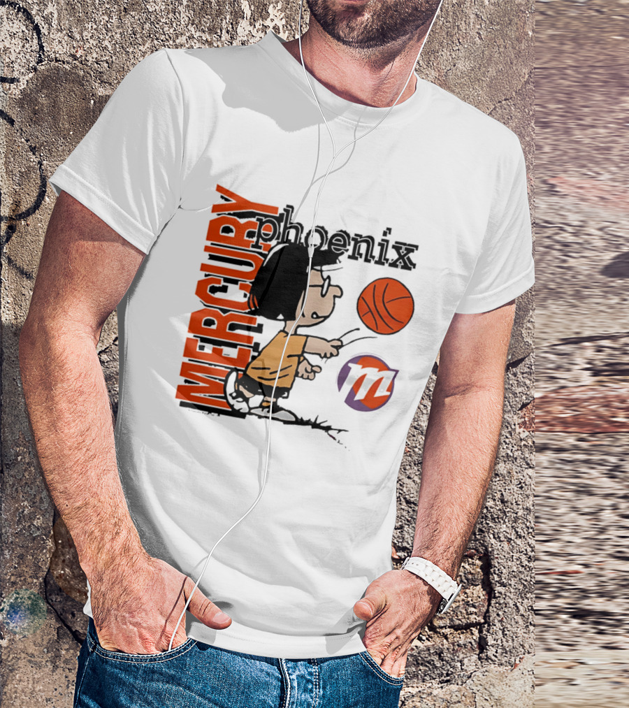 Phoenix Mercury WNBA Peanuts Marcie Basketball Collaboration T-Shirt