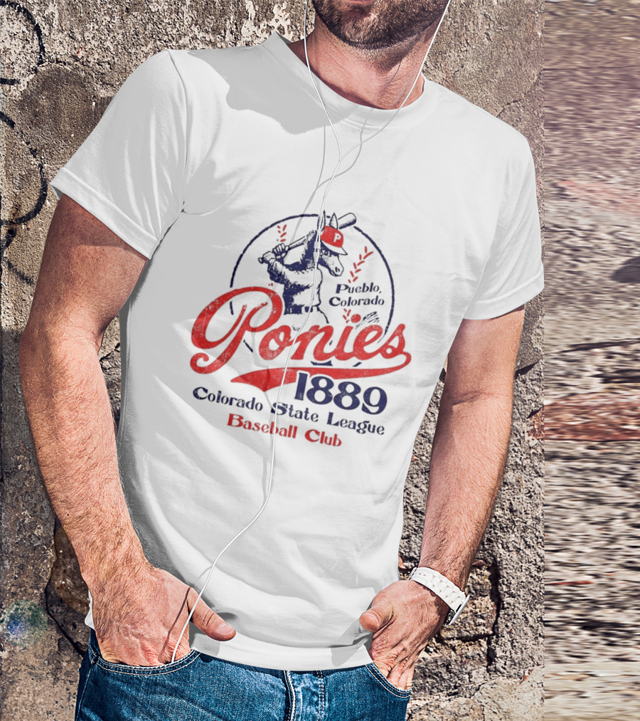 Pueblo Ponies 1889 Colorado State League Baseball Club T-Shirt