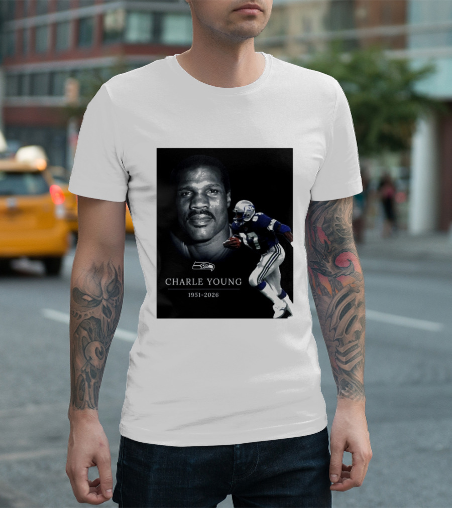 Seattle Seahawks Charle Young 1951 2026 Remembrance T-Shirt
