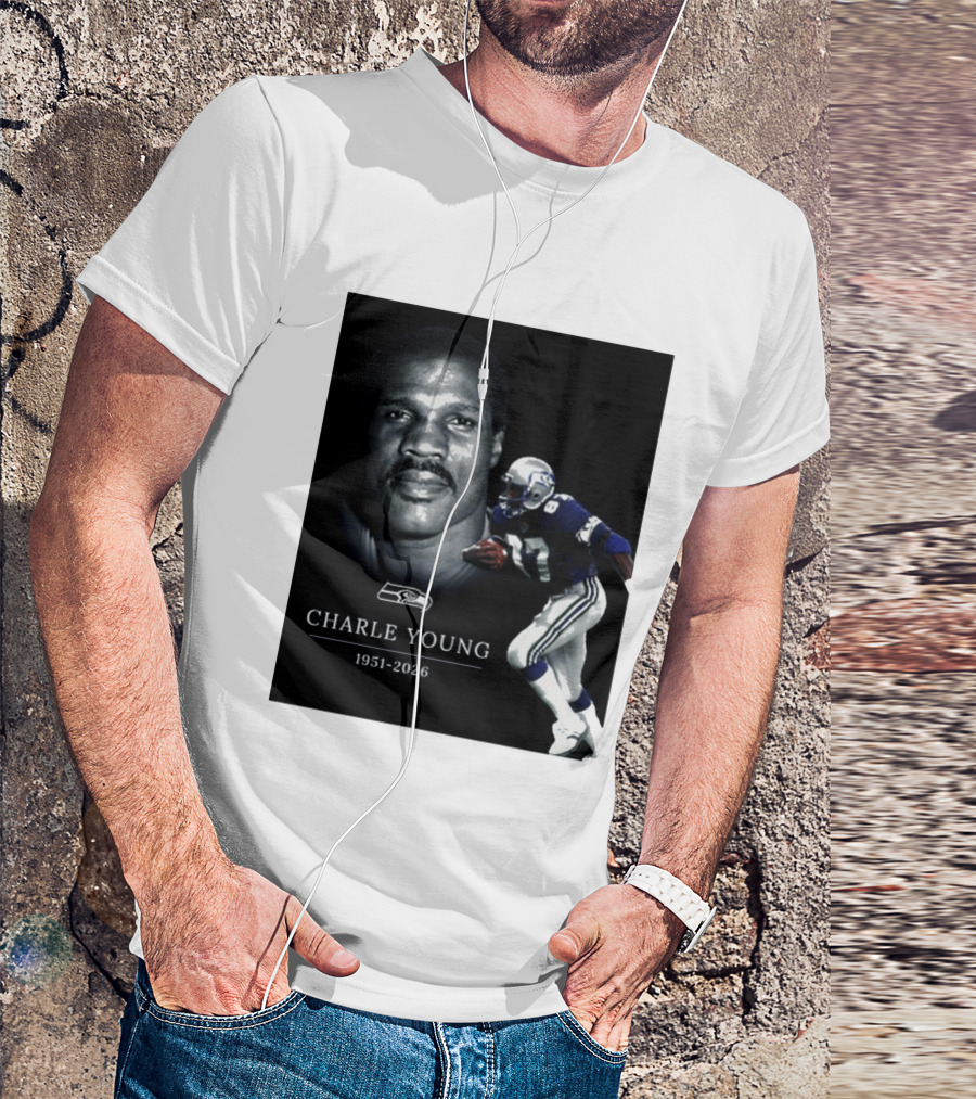 Seattle Seahawks Charle Young 1951 2026 Remembrance T-Shirt