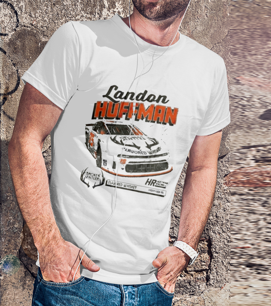 Landon Huffman 2026 Get Bucked Broken Antler Flavored Whiskey Racing Car T-Shirt