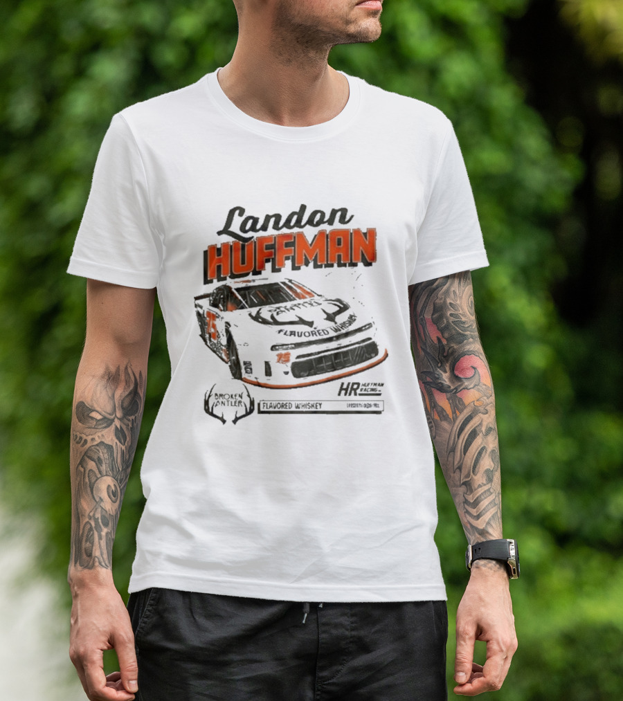 Landon Huffman 2026 Get Bucked Broken Antler Flavored Whiskey Racing Car T-Shirt