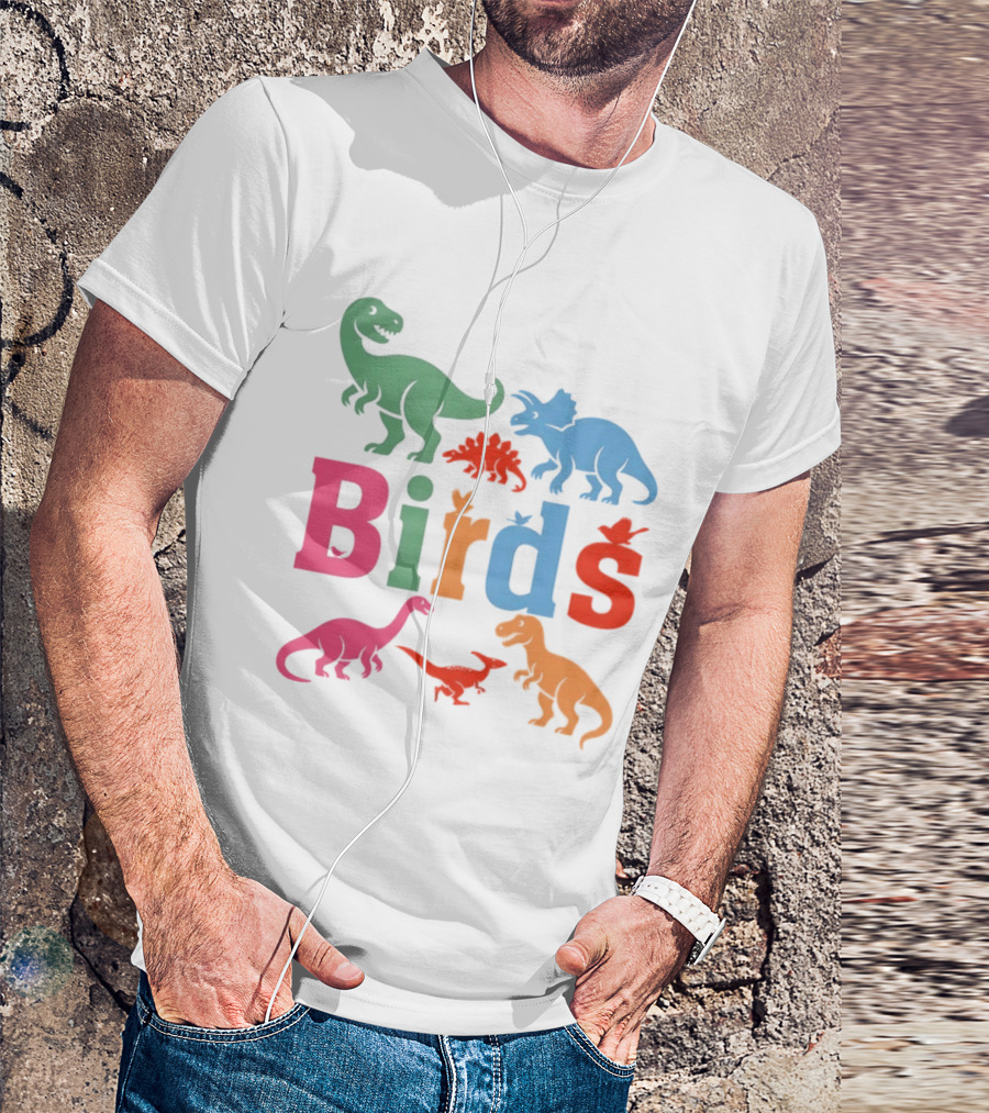 Birds Dinosaurs Colorful Dinosaur T-Shirt