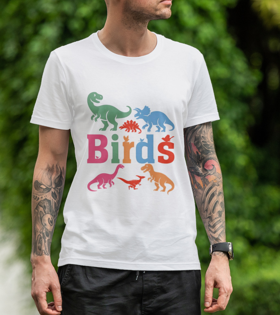 Birds Dinosaurs Colorful Dinosaur T-Shirt