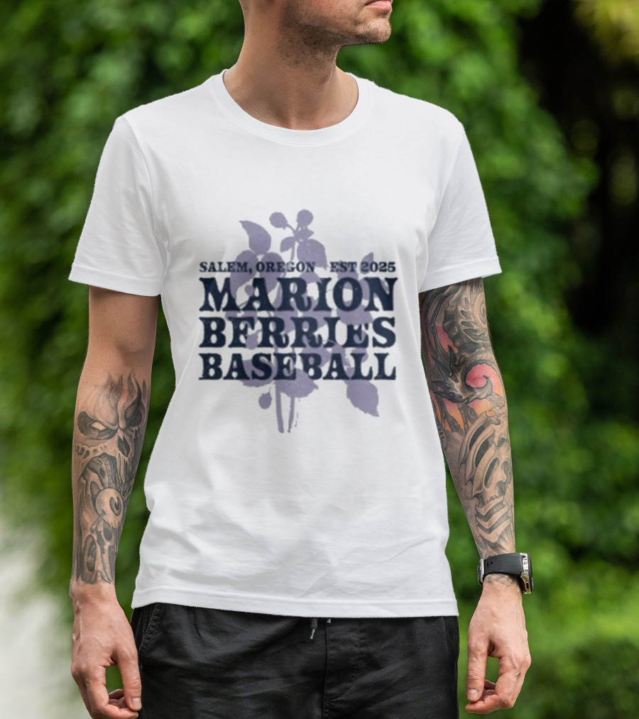 Salemo, Oregon Est 2023 Marion Berries Baseball T-Shirt