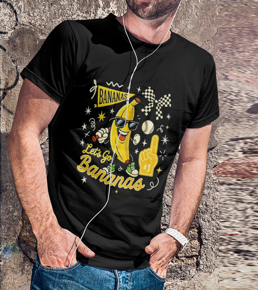 Bananas Let's Go Bananas 2026 With Sunglasses And Foam Finger #1 T-Shirt