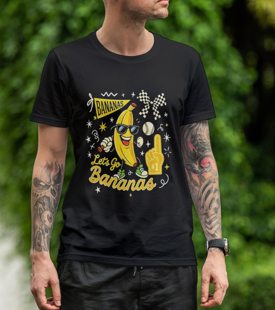 Bananas Let's Go Bananas 2026 With Sunglasses And Foam Finger #1 T-Shirt