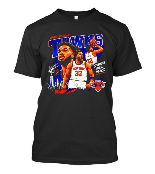 Karl Anthony Towns New York Knicks Strength Skill Impact 32 T-Shirt