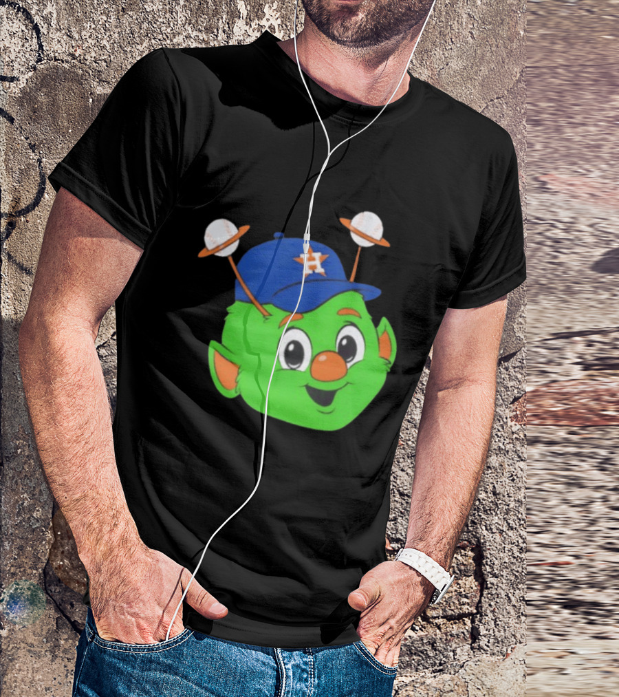 Houston Astros Orbit Character Face With Baseball Antennae T-Shirt