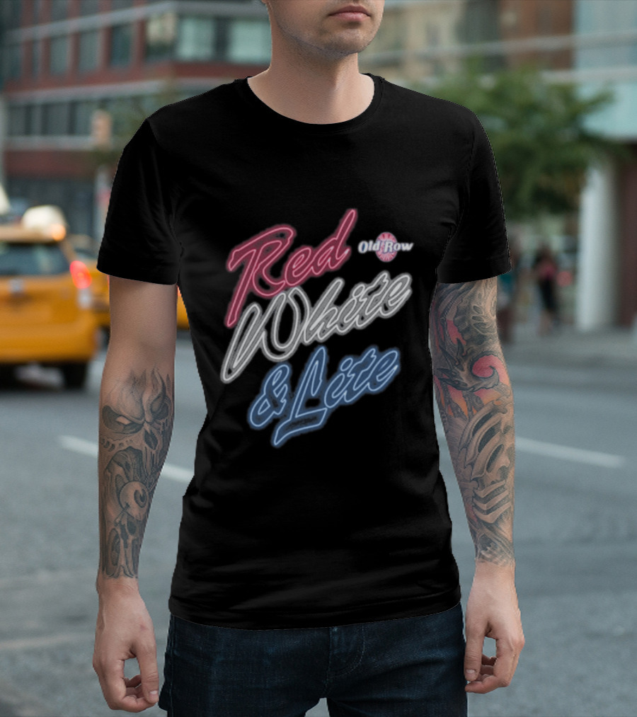 Red White & Lite Old Row Neon T-Shirt