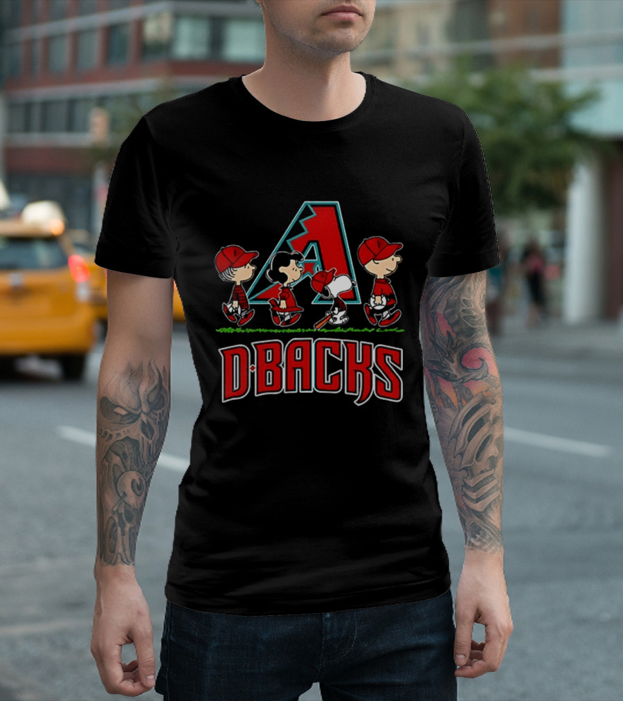 Charlie Brown Linus Lucy Snoopy Arizona Diamondbacks D Backs Baseball 2026 T-Shirt