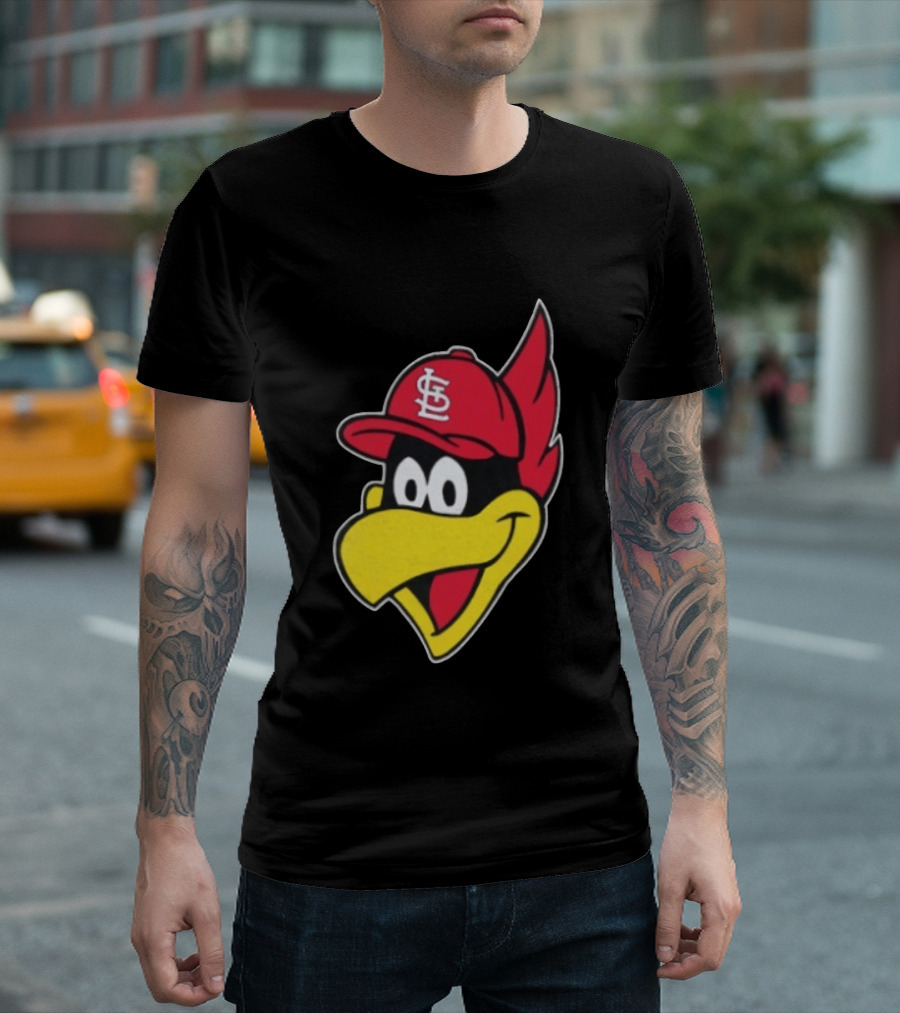 St. Louis Cardinals Fredbird Mascot Facecap Baseball T-Shirt
