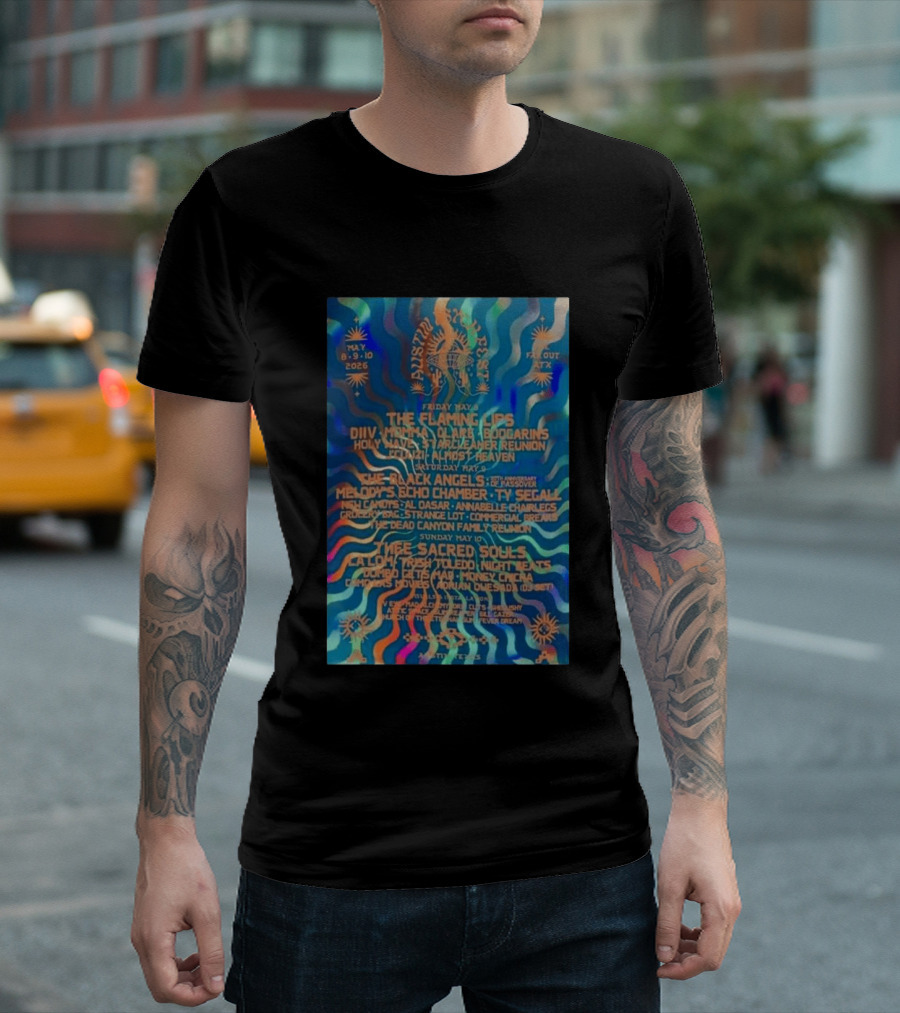 The Flaming Lips May 8 10 2026 Austin Concert DIIV Black Angels Thee Sacred Souls T-Shirt