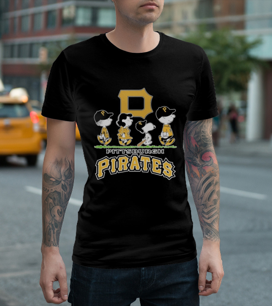 Pittsburgh Pirates Peanuts Walking Characters Collaboration Season 2026 T-Shirt