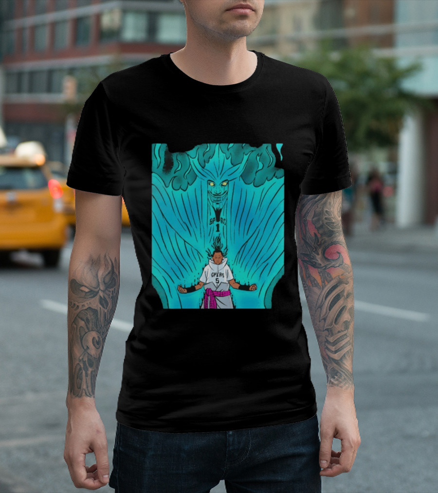Victor Wembanyama Sasuke Susanoo Spurs Basketball Anime T-Shirt