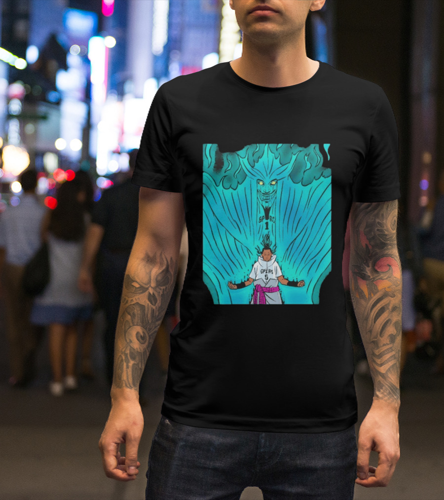 Victor Wembanyama Sasuke Susanoo Spurs Basketball Anime T-Shirt