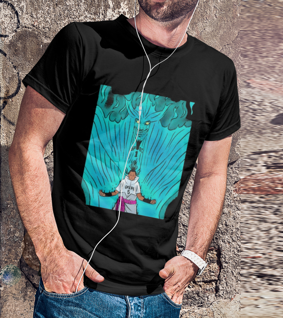 Victor Wembanyama Sasuke Susanoo Spurs Basketball Anime T-Shirt