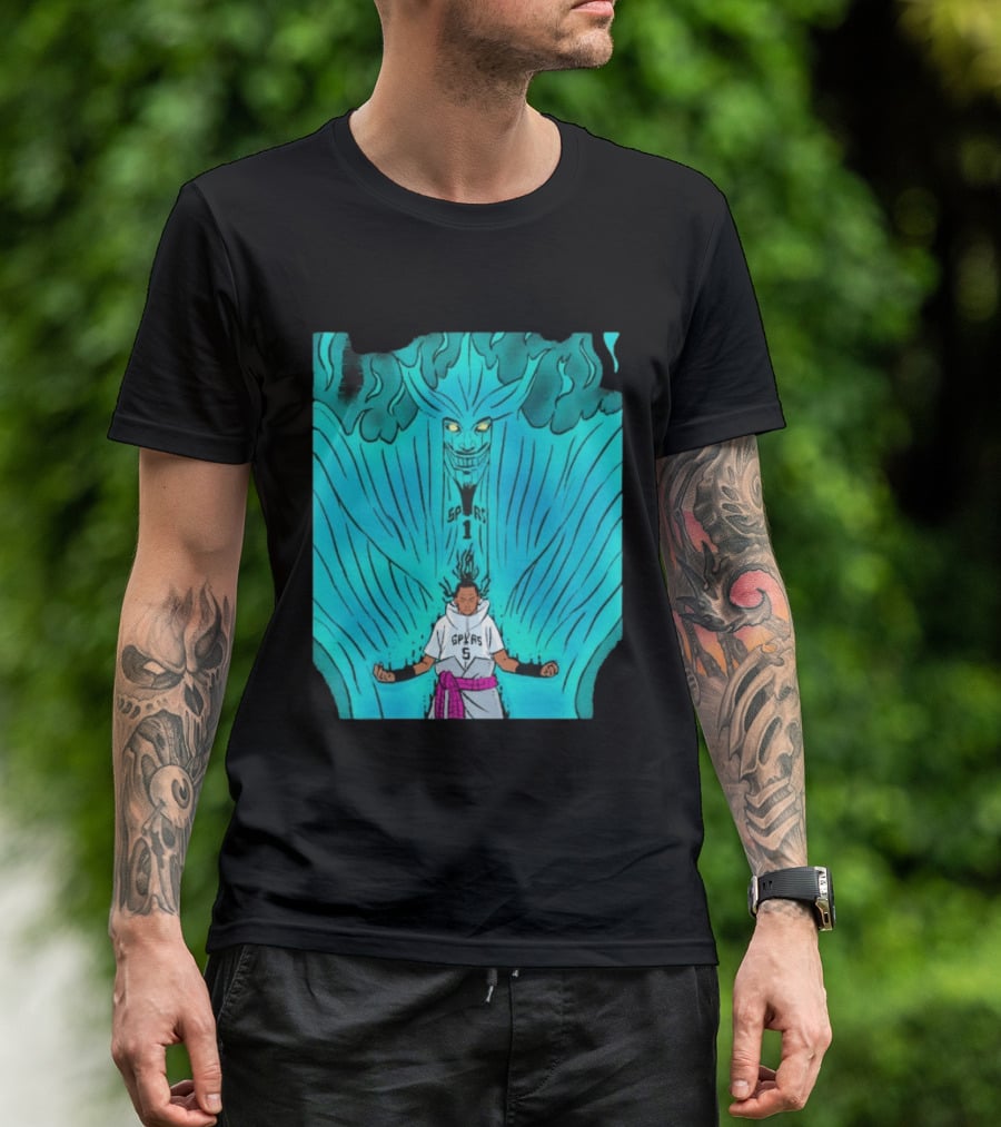 Victor Wembanyama Sasuke Susanoo Spurs Basketball Anime T-Shirt
