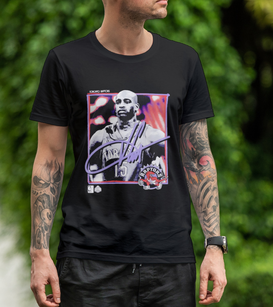 Vince Carter Number 15 Toronto Raptors NBA Hardwood Classics Freeze Frame T-Shirt