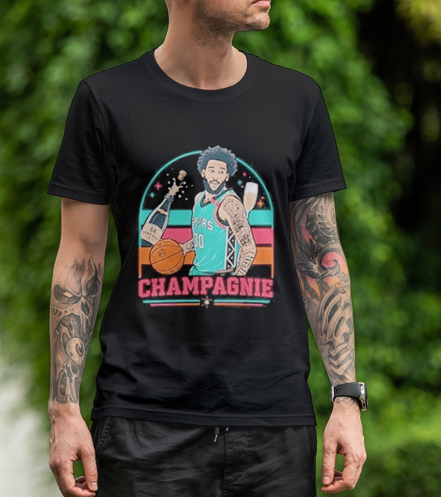 San Antonio Spurs Julian Champagnie 90s Style Basketball T-Shirt