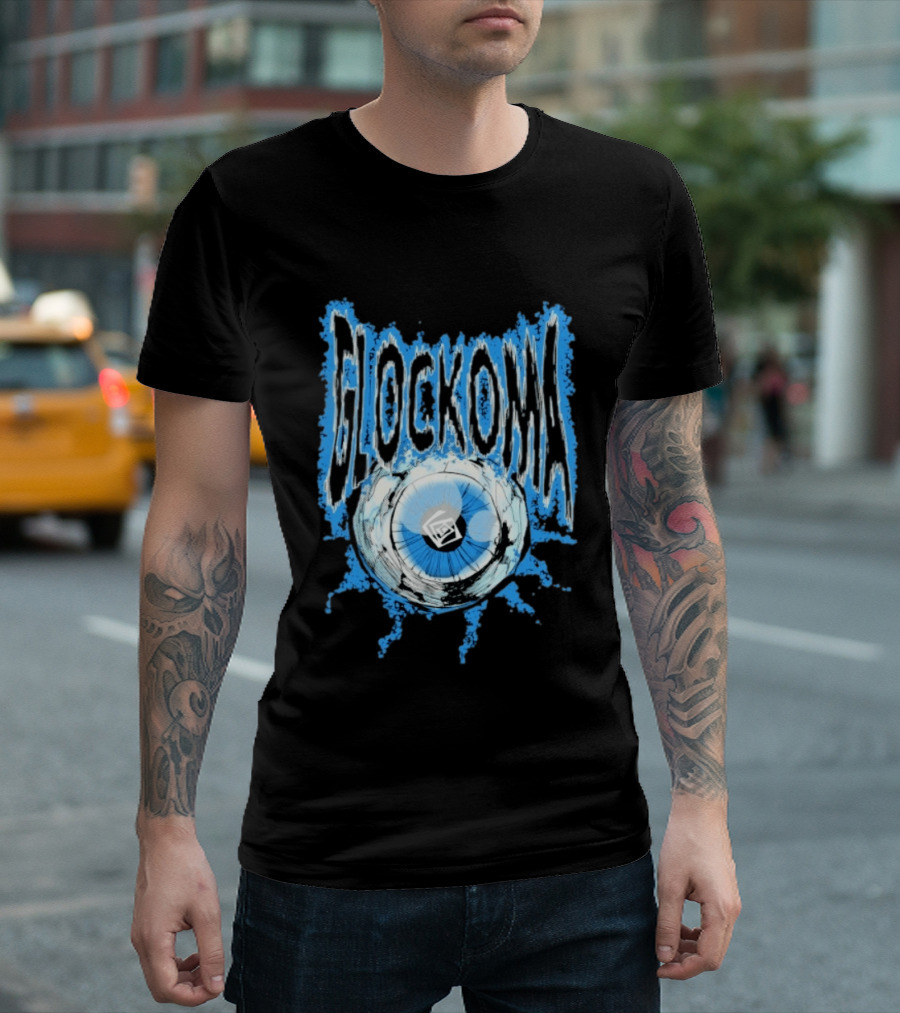 Key Glock Glockoma Eyeball Blue Splash T-Shirt