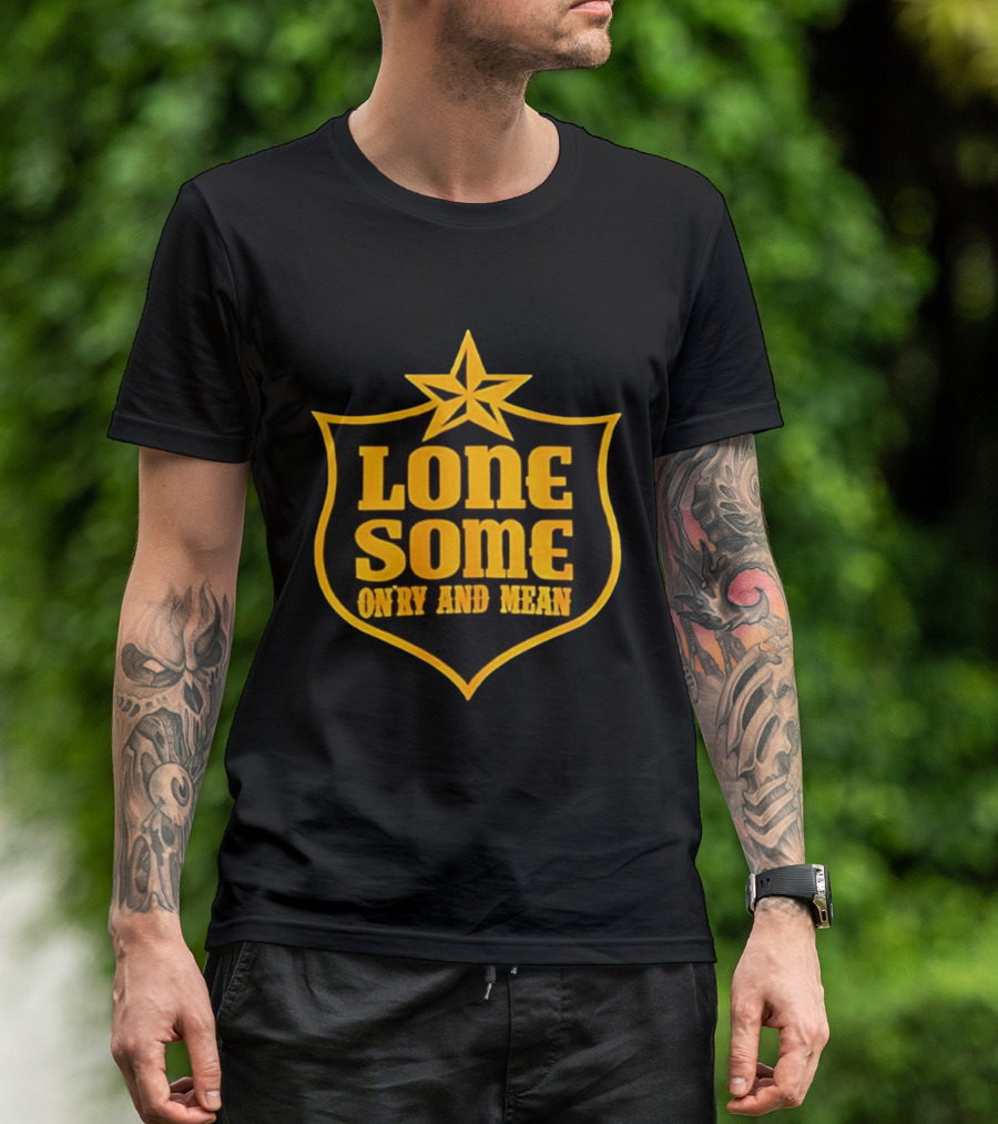 Lonesome On'ry And Mean Lone Star Shield T-Shirt