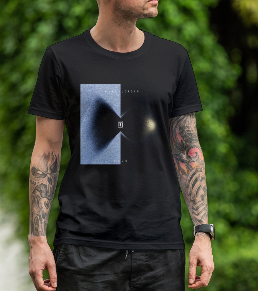 Majid Jordan Cold Album Cover Black And Blue Split T-Shirt