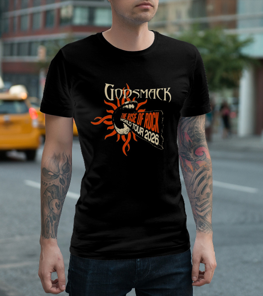 Godsmack The Rise Of Rock World Tour 2026 Sunburst Admat T-Shirt