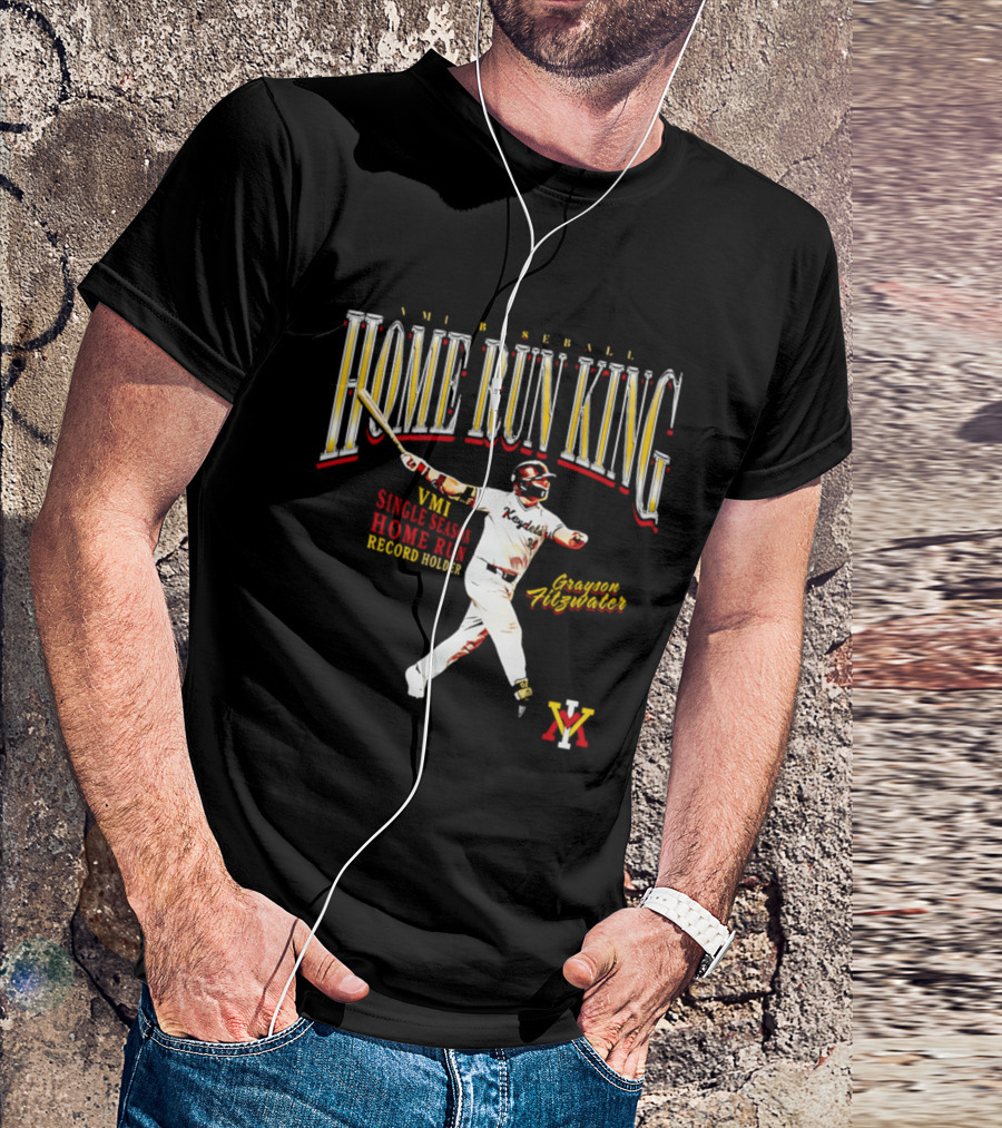 VMI Baseball Home Run King Grayson Fitzwater Single Season Record Holder T-Shirt