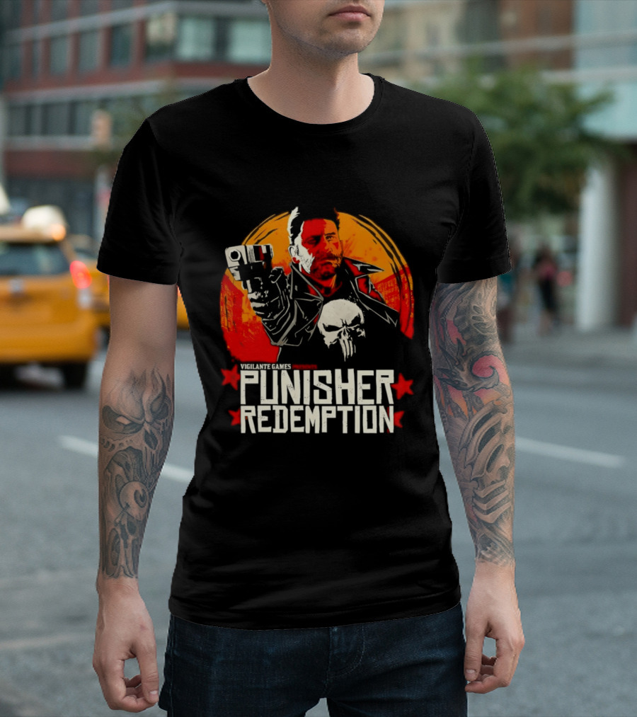 Punisher Redemption Red Dead Vigilante Games T-Shirt