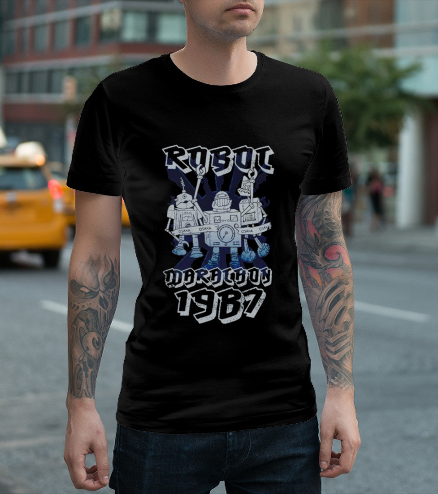 Robot Osaka Marathon 1987 Racing Bots T-Shirt