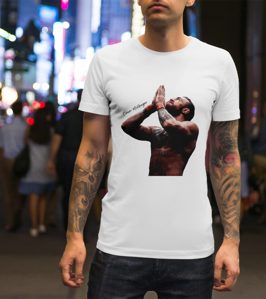 Conor McGregor Returning Pray Pose Tattooed MMA Fighter T-Shirt