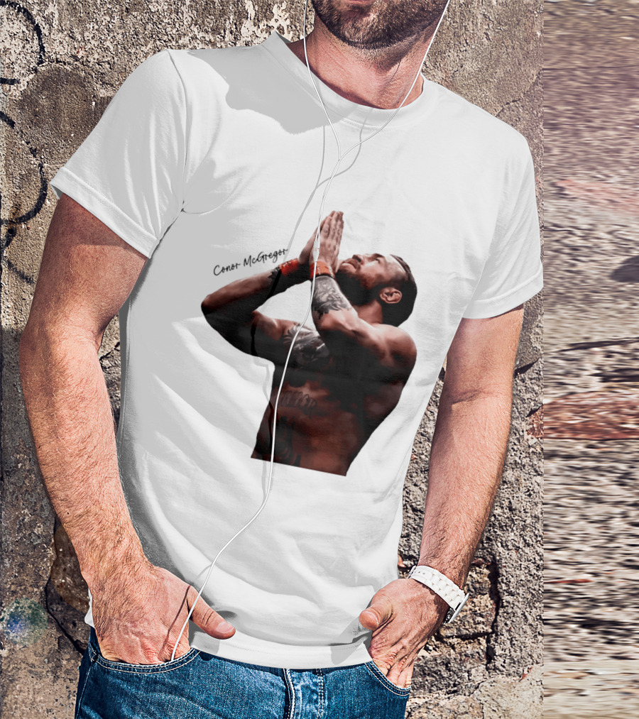 Conor McGregor Returning Pray Pose Tattooed MMA Fighter T-Shirt