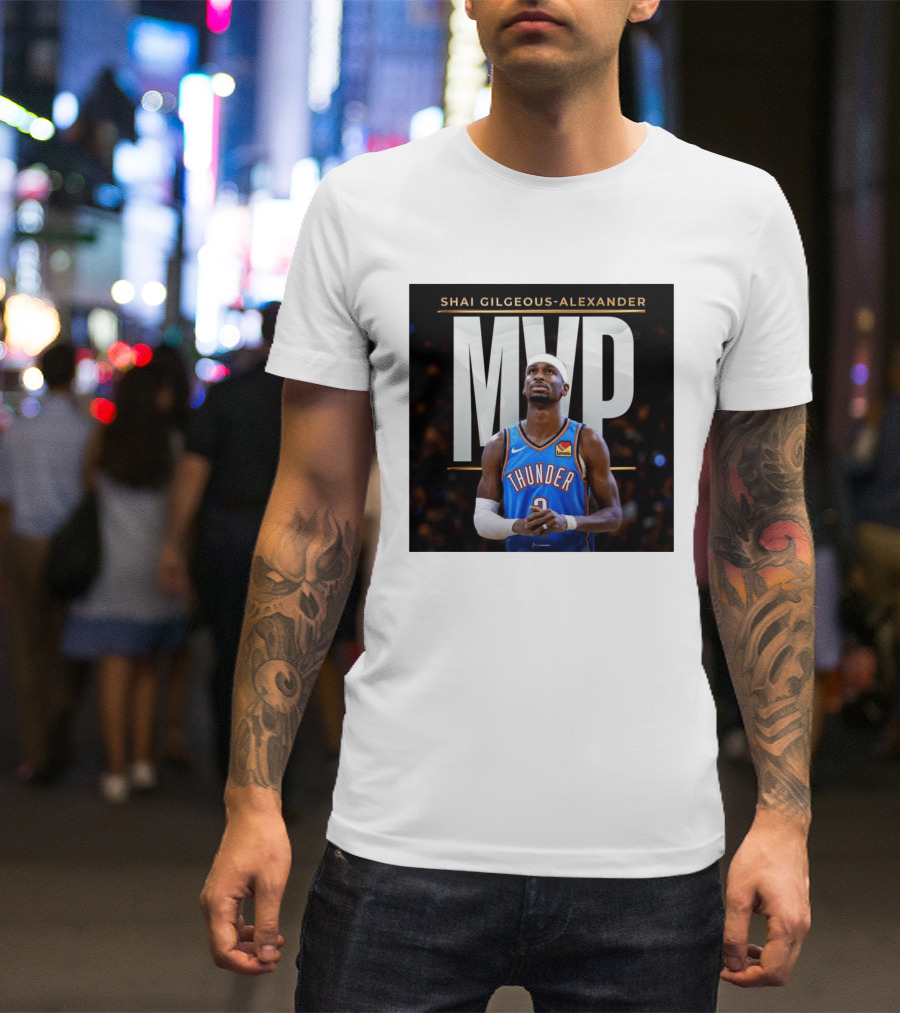 Shai Gilgeous Alexander Thunder MVP Celebration T-Shirt