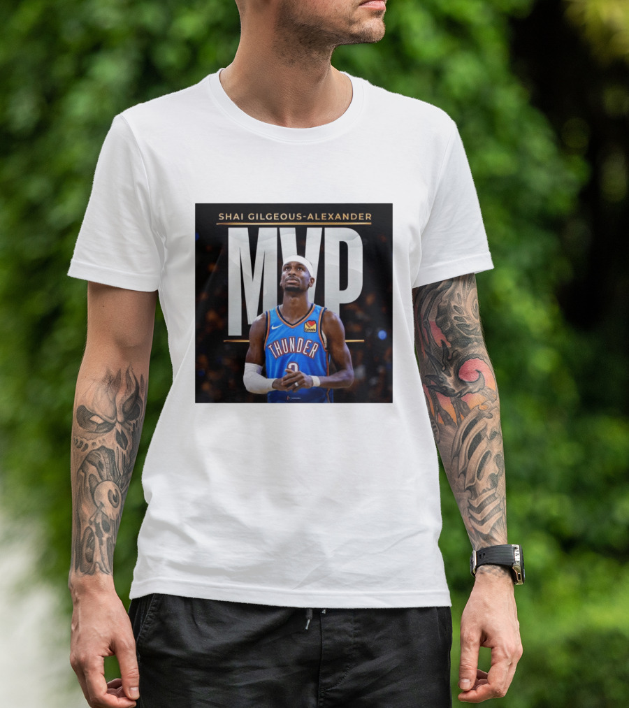 Shai Gilgeous Alexander Thunder MVP Celebration T-Shirt