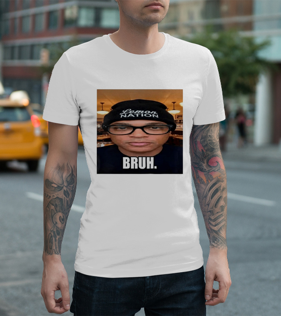 Lemon Nation Beanie Glasses Meme Bruh T-Shirt