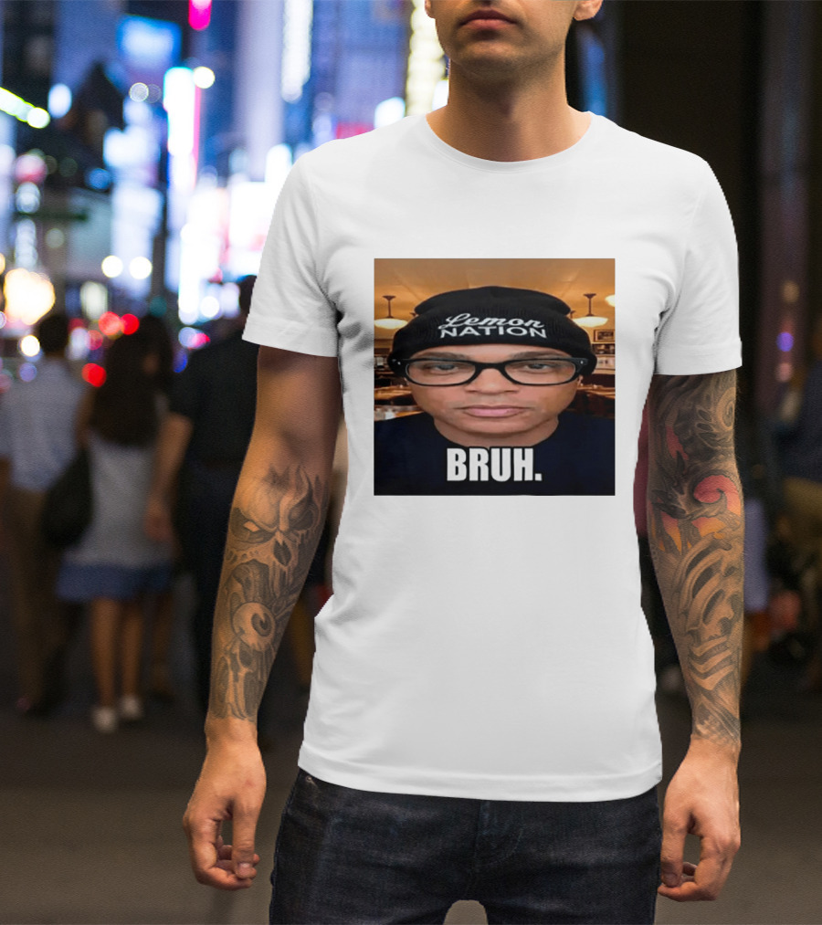 Lemon Nation Beanie Glasses Meme Bruh T-Shirt
