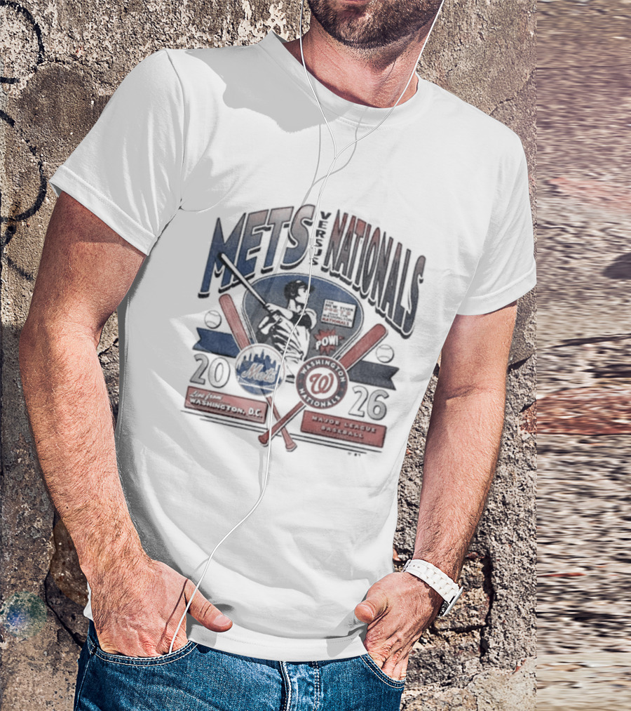 Mets Nationals 2026 Washington DC New York Baseball Matchup T-Shirt