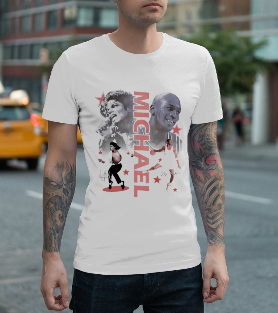 Michael Jordan Michael Jackson Two Legends Signatures Bootleg T-Shirt